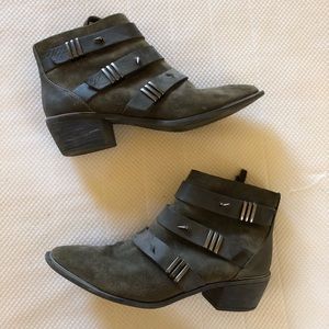 Olive Green Booties with Hardware